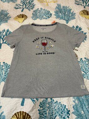 Women's Life is Good "Keep it Simple" Sleep Tee Women's Medium Super Soft